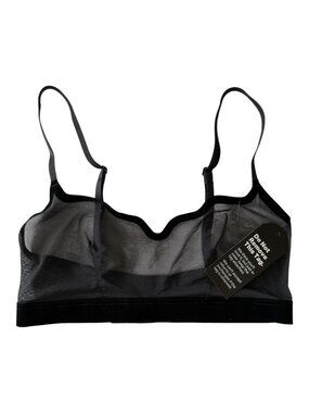 NWT EBY Lucy Bra Black Truffle Mesh Bralette Adjustable Straps Size Small Sexy